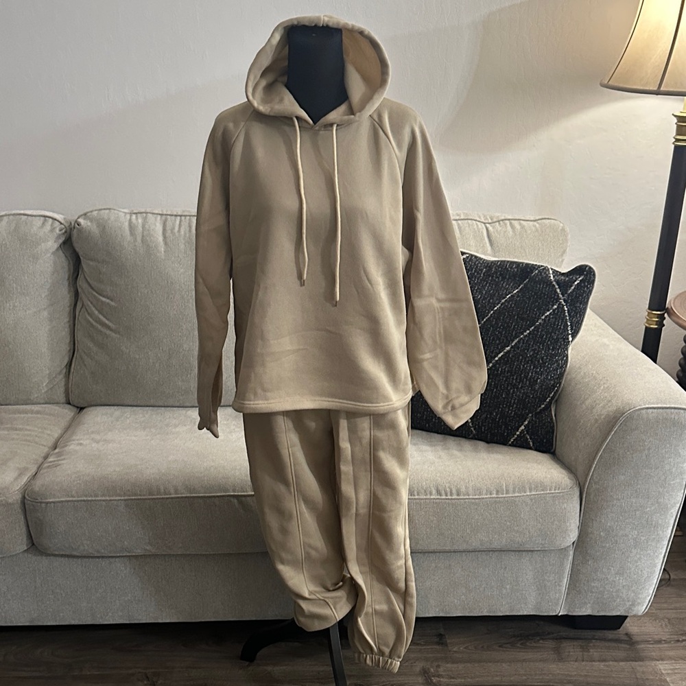 Tan Hoodie and Jogger Set